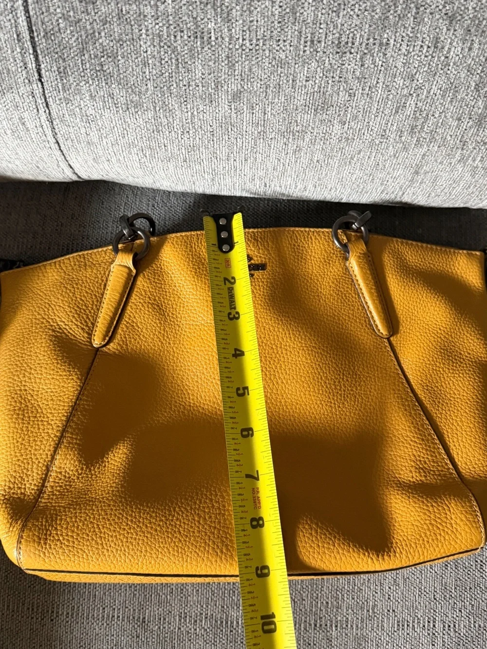 Coach Yellow Pebbled Leather Kelsey Satchel
